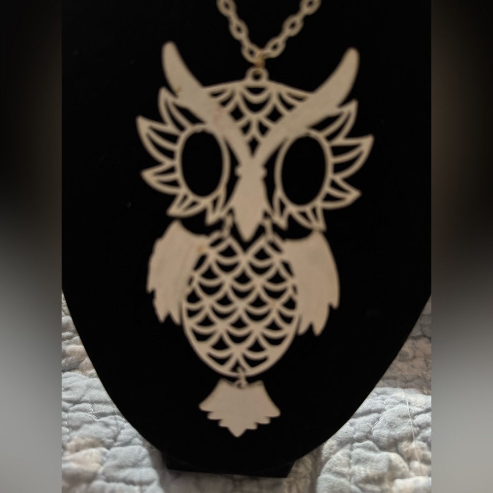 White Owl Pendant Necklace